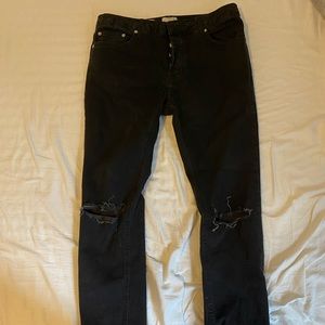 Top man ripped black jeans 34